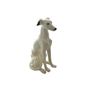 Dog Sculpture Ceramic Whippet Statue Grey Hound Figurine Signed Dated 79